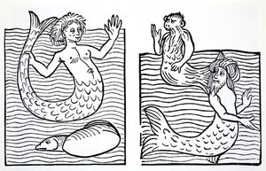 Sirènes et tritons, du Guide mondial des gnomes, fées, elfes et autres petits peuples de Thomas Keightley (1789-1872) publié en 1880