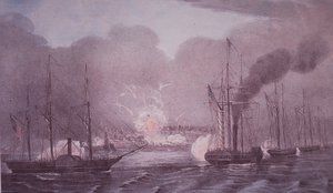 Guerre américano-mexicaine (1846-48), la marine américaine bombarde Veracruz - American School