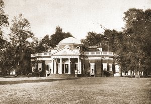 Monticello, Virginie, 1914 (gravure en intaille sépia)