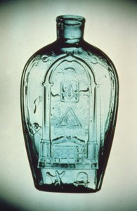 Flacon maçonnique moulé-soufflé, Keene (Marlboro St.) Glassworks, c.1815-17 - American School