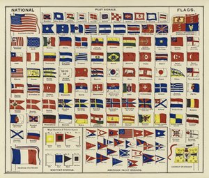 Drapeaux nationaux, signaux de pilote, signaux météorologiques, enseignes de yacht américaines - American School
