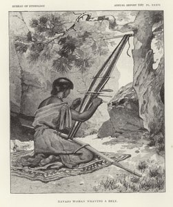 Femme Navajo tissant une ceinture - American School