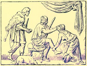 Ulysse reconnu par sa nourrice, illustration de History of Greece par Victor Duruy, publiée en 1890