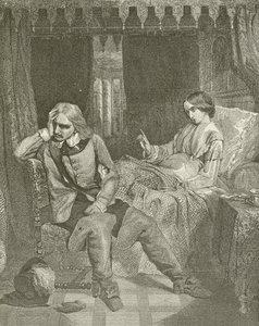 Oliver Cromwell au chevet de sa fille mourante - American School