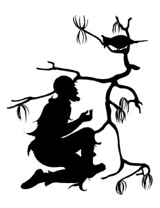 Une des silhouettes de Robinson Crusoé - American School