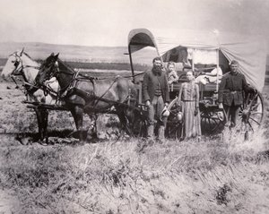 Famille pionnière dans la vallée de Loup, Nebraska - American School