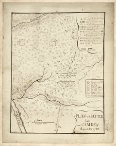 Plan de la bataille près de Camden, 16 août - American School