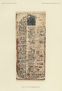 Planche LXI du Codex de Dresde (lithographie couleur) - American School