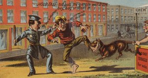 Policier arrêtant un voleur - American School