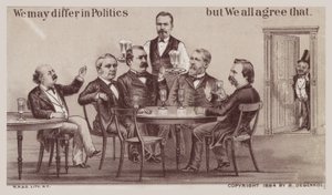 Politiciens profitant de boissons autour de la table - American School