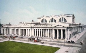 Carte postale de la gare Pennsylvania, New York - American School
