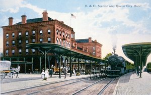 Carte postale de la gare Baltimore et Ohio Railroad et de l