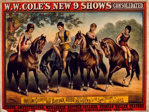Affiche publicitaire pour les nouveaux 9 spectacles consolidés de W.W. Coles