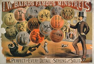 Affiche pour les Célèbres Minstrels de I. W. Baird