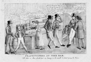 Praticiens au barreau, vers 1834
