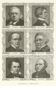 Américains éminents, H W Beecher, William H Seward, S P Chase, Winfield Scott, Stephen A Douglas, John Ericsson - American School