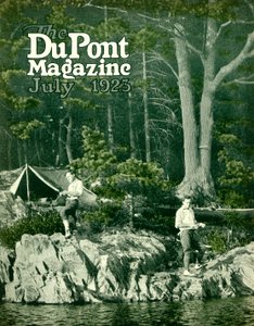 Pyralin va à la pêche, couverture du DuPont Magazine, juillet 1923