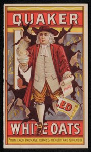 Quaker Oats, publicité de la fin du 19e ou du début du 20e siècle (chromolithographie) - American School