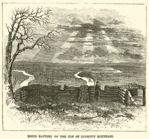 Batterie rebelle au sommet de Lookout Mountain, novembre 1863 - American School