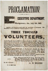 Affiche de recrutement demandant trois mille volontaires, 9 juillet 1861 - American School