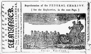 Représentation du char fédéral, illustration de couverture de Bickerstaff