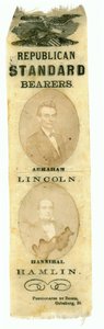 Porte-étendards républicains, Abraham Lincoln et Hannibal Hamlin, 1860 (textile imprimé) - American School