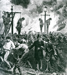 Émeutes pendant le grand incendie de Chicago en 1871 - American School