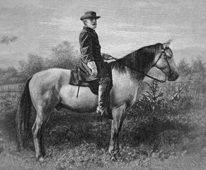 Robert E. Lee (1807-70) sur son cheval de guerre 