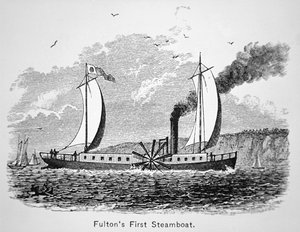 Le premier bateau à vapeur de Robert Fulton (1765-1815), le 
