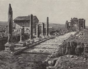 Ruines de la ville romano-berbère de Timgad (ancienne Thamugas), Algérie (gravure) - American School