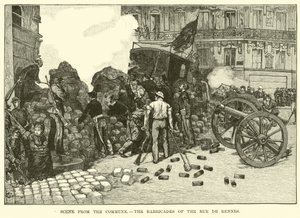 Scène de la Commune, les barricades de la rue de Rennes - American School