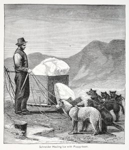 Schneider transportant de la glace avec l