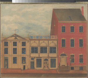 Magasin et entrepôt de Duncan Phyfe sur Fulton Street à New York, vers 1817-1820 - American School