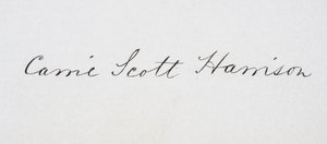 Signature de Caroline Lavinia Scott Harrison - American School