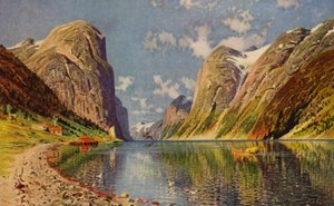Sogne Fjord sur la côte de la Norvège - American School