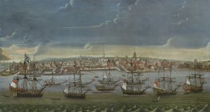 Vue du sud-est de la ville de New York, c.1756-7 - American School