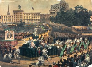 Défilé de la Saint-Patrick en Amérique, Union Square, années 1870 - American School
