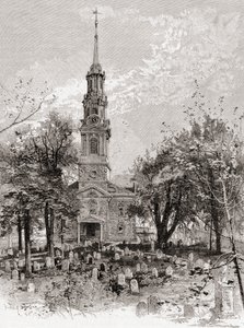 Église Saint-Paul, New York, au 19e siècle, des Century Illustrated Monthly Magazine, publié en 1884