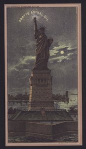 Statue de la Liberté la nuit, huile astrale Pratts - American School