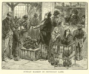 Marché du dimanche à Petticoat Lane - American School