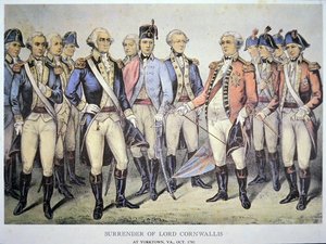 Reddition de Lord Cornwallis à Yorktown, Virginie - American School