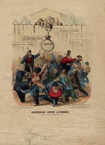 Suspension des paiements en espèces, publié à Philadelphie, vers 1857