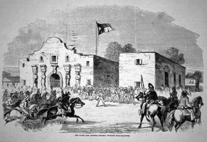 Le fort Alamo à San Antonio, QG du général fédéral Twiggs (1790-1862) - American School