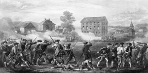 La bataille de Lexington le 19 avril 1775 - American School