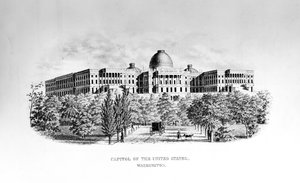 Le Capitole des États-Unis, Washington D.C., vers 1852 - American School