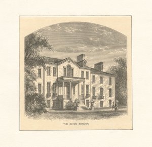 Le manoir Caton, vers 1870 (gravure) - American School
