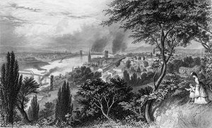 La ville de Cincinnati, Ohio, de Picturesque America Volume II, imprimé à New York en 1872 - American School