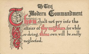 Le cinquième commandement moderne (lithographie couleur)