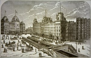 Le Grand Union Hotel, New York City (lithographie) - American School