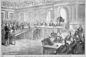 La mise en accusation du président Johnson en 1868, illustration du 